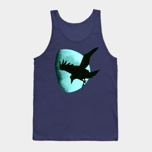 Nocturnal Raven Once In A Blue Moon Halloween Art Tank Top